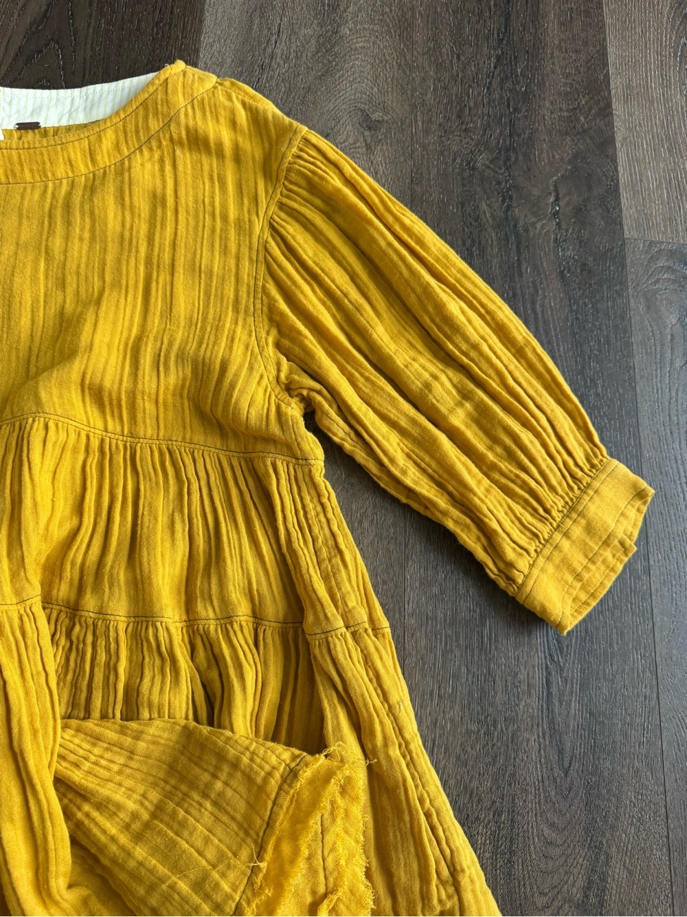 Free People Mustard Tiered Gauze Top - Picture 5 of 10